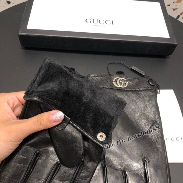 Gucci專櫃新款觸屏手套男士手套 古馳高檔羊皮手套 mmyj1672